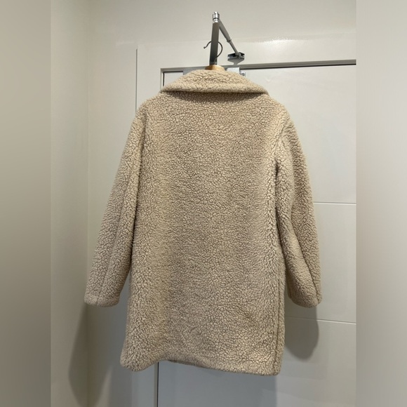Uniqlo Women’s Long Fur Coat Size XS Cream Jacket - Picture 4 of 6